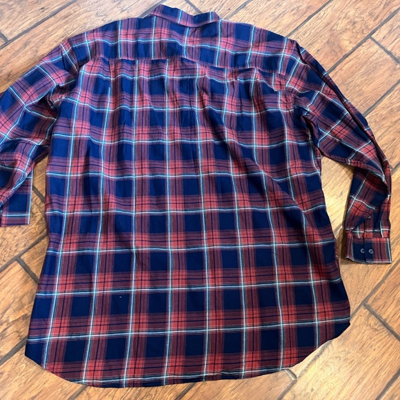 Falcon Bay shirt men’s 3XLT plaid red blue button down cotton soft NWT christmas - Picture 9 of 12